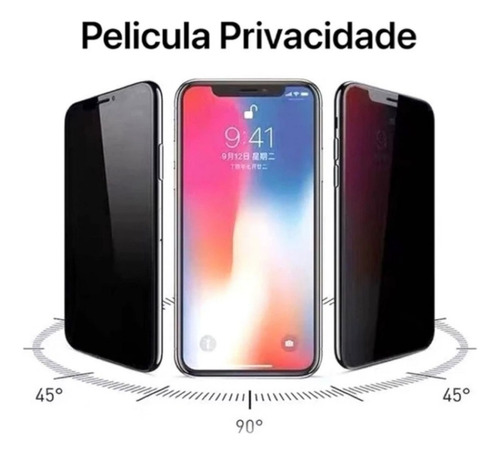 Case Compatível Com iPhone 13 Pro Max + Película Privacidade
