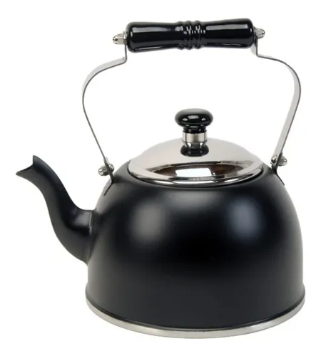 comprar Pava De Acero Inoxidable 1,6 Litros Pico Matero Mango Negro 