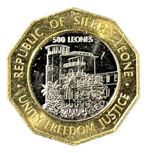 Sierra Leona - 500 Leones - Año 2004 - Bimetalica - Km #296