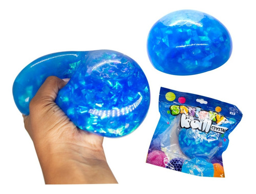 Pelota Squishy Ball Crystal Antiestrés  Apachurrable Azul