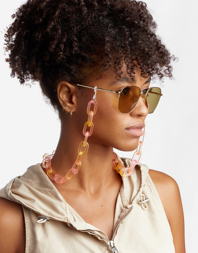 Hawkers - Cadena De Eslabones En Acrílico Para Lentes De Sol - Rosado/amarillo