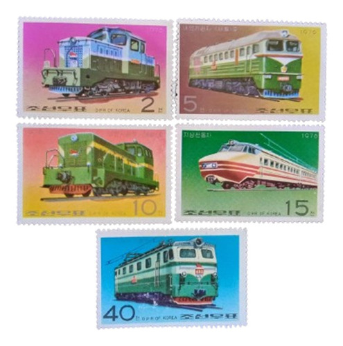 Selos Coreia Do Norte - Série Locomotivas - 1976