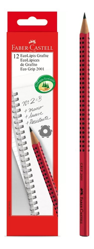 Lapis Eco Grip Triangular Vermelho 2b Faber Castell C/12un