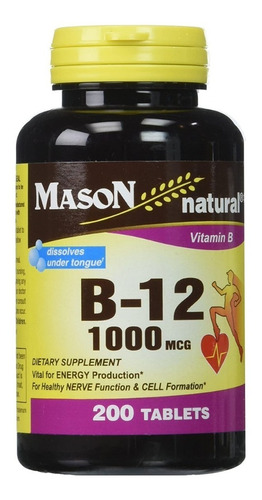 Vitamina B12 Mason 200 Tabletas - Unidad a $860
