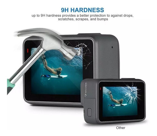 Imagem 7 de 8 de 2 Película Proteção Lente E Tela Lcd Gopro Hero 5 6 Black