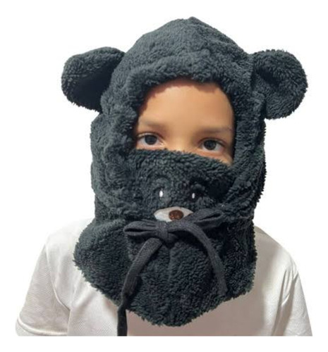 Gorro Y Cuello Ajustable Para Niños Y Adultos Diseño De Oso 