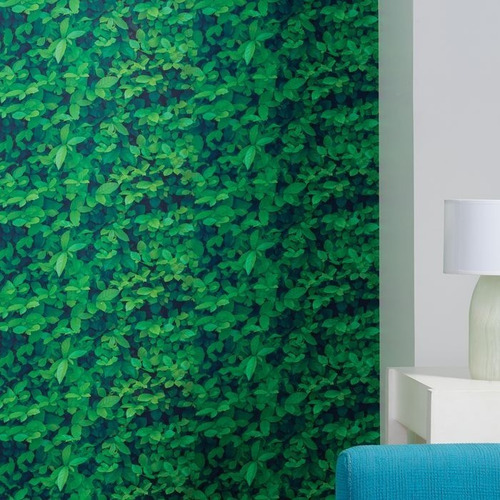 Imagen 1 de 1 de 2 Rollos Tapiz  Muro De Hojas Verdes  Autoadherible Facil