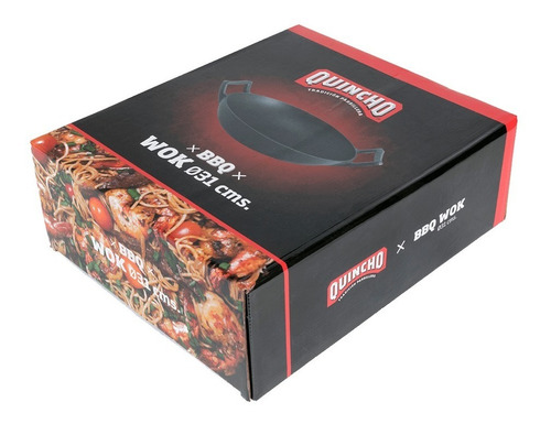 Wok Fierro Fundido Quincho Sarten Premium 31 Cm Quincho Bbq Color Negro