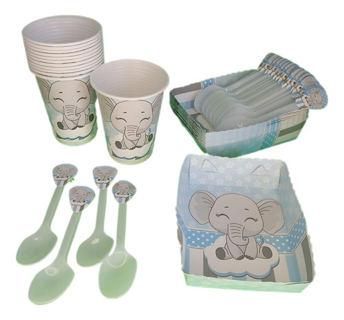 Kit Decoracion Bienvenidos Elefante Niño 36invitads Leer Dsc