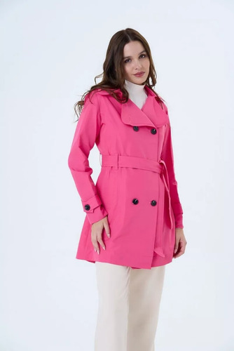 Piloto Mujer Trench Impermeable C/capucha P/ Lluvia Calidad!