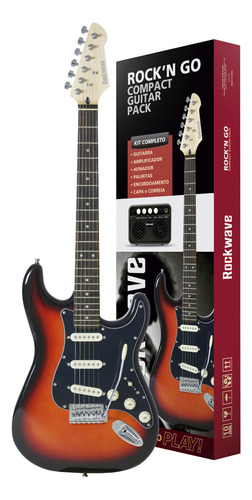 Kit Guitarra Rockwave Strinberg Strato Rgk50 Sb Sunburst