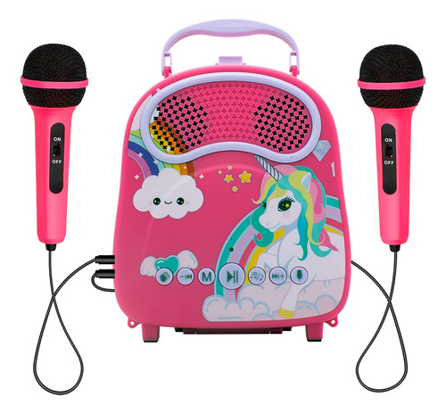 Máquina De Karaoke Na Kids Para Niñas Y Niños Con 2 Micrófon