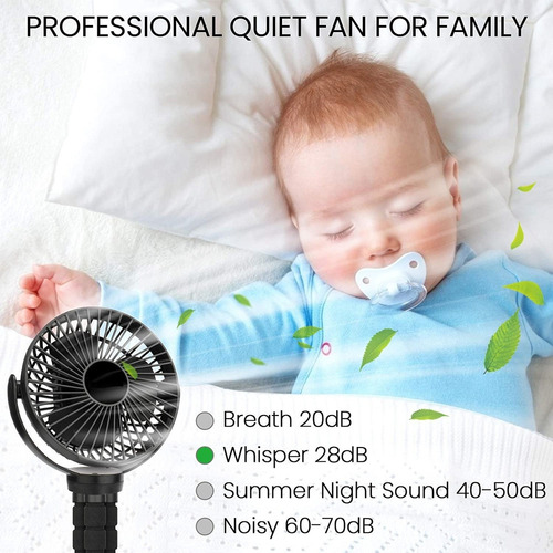 Ventilador De Bebé Con Ventilador De Cochecito Con Batería 4