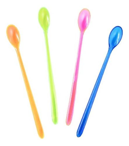 Set X8 Cucharas Largas Cristal Colores Surtidos.