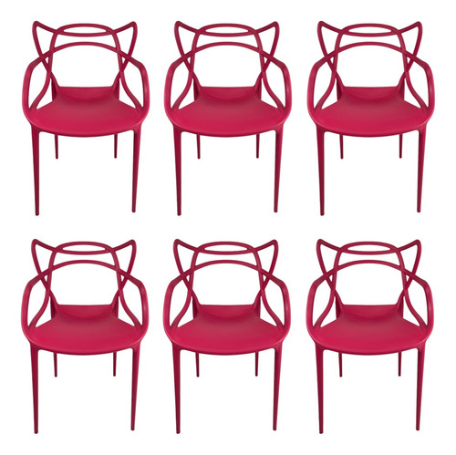 Cadeira Allegra Top Chairs Magenta - Kit Com 6