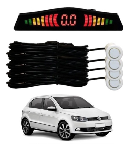 Sensor Estacionamento Branco Re Display Led Sonoro Gol Power