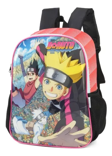 Kit Mochila Costas Estojo Menino Menina Boruto Naruto Hinata