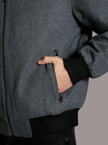 Chaqueta Wool Bomber Gris Calvin Klein