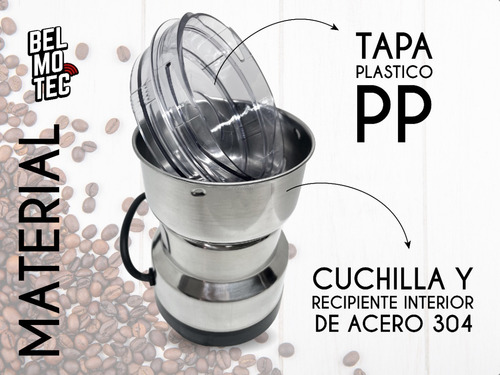 Imagen 5 de 10 de Molinillo De Granos De Café Electrico Especias Semilla Muele