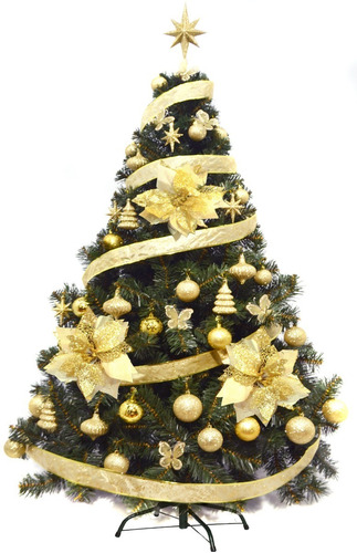 Árbol De Navidad Premium 1,50 + Kit Oro 48 Pzas- P.premium