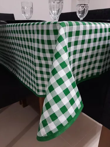 Toalha De Mesa Natal Estampada 4 Cadeiras Xadrez Vermelho