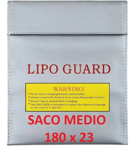 Saco Anti Chama P/ Bateria Lipo - Safe Bag 18x23 Medio