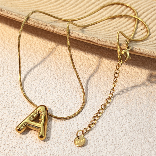 Collar Con Colgante De Letra De Acero Inoxidable