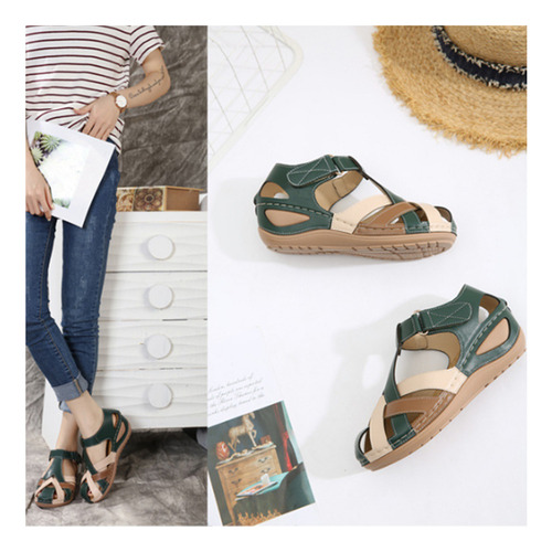 Sandalias Redondas Cómodas Con Soporte De Arco De Moda