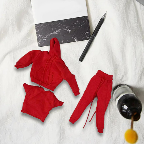 Nuevo Muñeca Escala 1/12, Ropa For Jugar En Casa, Roja