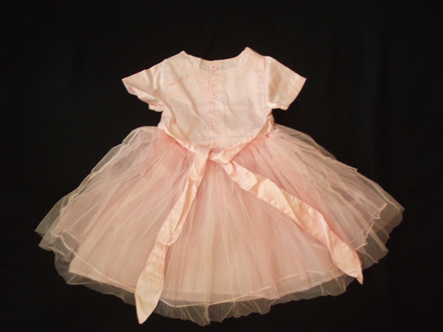 Imagem 6 de 7 de Vestido Infantil Cetim Festa Rosa Laçinhos Tam 4 Ou 6