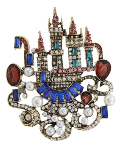 Broche De Perlas De Cristal Con Diamantes