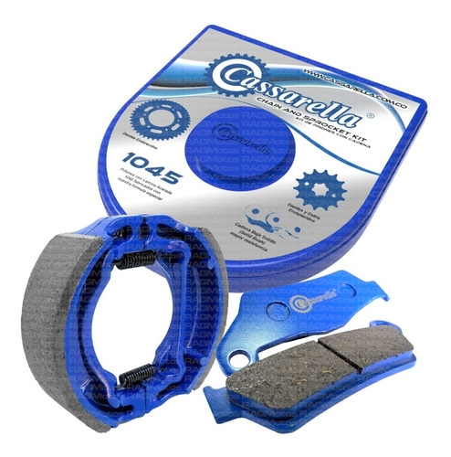 Combo Fz16 Kit Arrastre, Pastilla Y Bandas Freno Cassarella