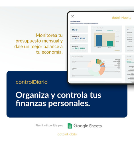 Organiza Tus Finanzas Personales. Plantilla Control Diario.