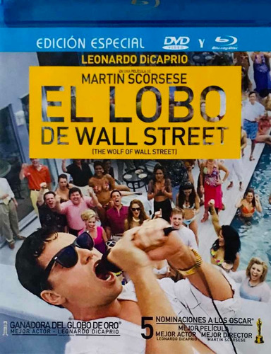 Leonardo Dicaprio Lobo De Wall Street Bd + Dvd Seminuevo