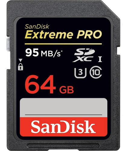 Sandisk Extreme Pro 64gb U3 95mb/s Sdxc- Graba En 4k