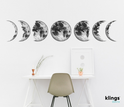 Imagen 1 de 8 de Vinilos Decorativos Fases Luna Respeldar Eclipse Galaxia