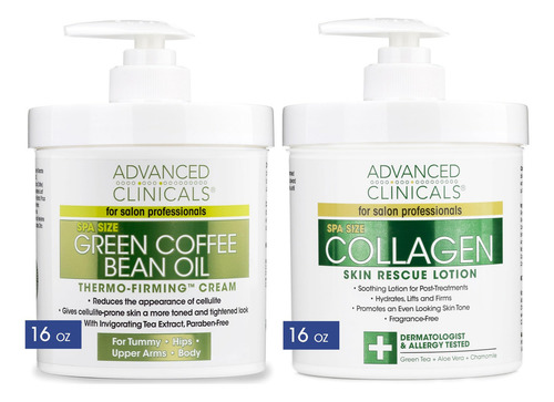 Advanced Clinicals Crema Colágeno Café Verde 16 Oz Ews
