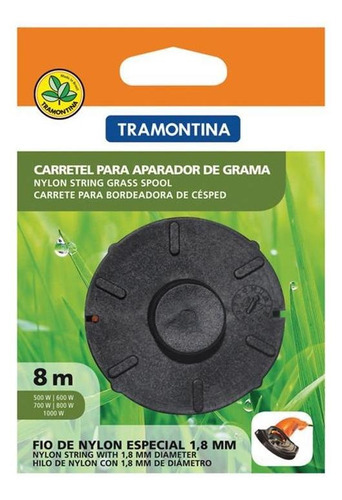 Carretel Nylon 8m E 1,8mm Para Aparador De Grama Tramontina Cor Verde