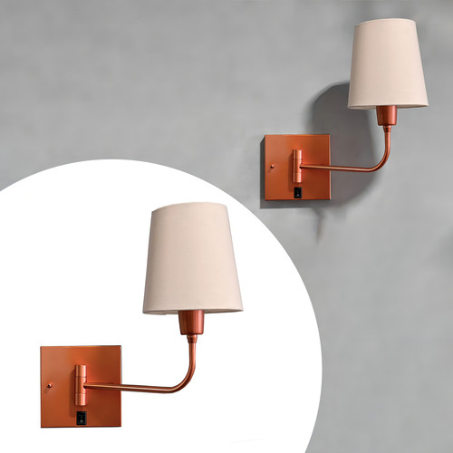 Arandela Luminaria De Parede Direcionavel Cúpula Interruptor 110v/220v