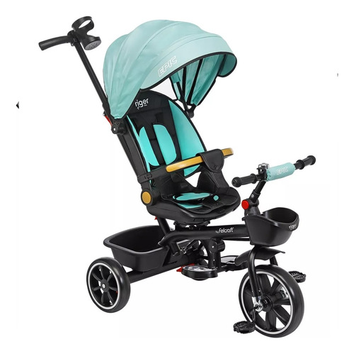 Triciclo Infantil Con Asiento Reclinable Y Gira 360 Canasto