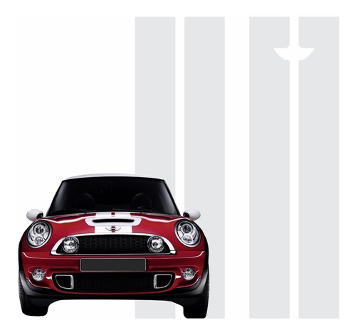 Kit Faixas Capo E Mala Mini Cooper Em Branco Perola Fa12