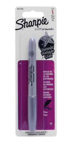 Marcador Permanente Metalico Plata Sharpie 1 Pza