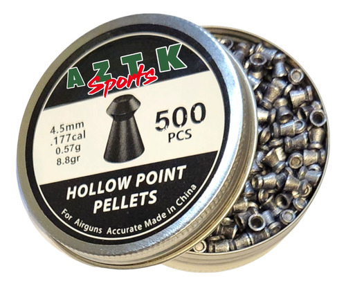 500 Diabolos Premier Aztk Punta Hueca Cal. 4.5 8.8 Grains