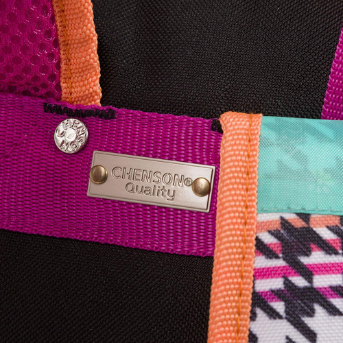 Mochila Grande Escolar Chenson Happy Girl Porta Tablet Arcoiris Hg65098-3 Coleccion Neony Color Negro