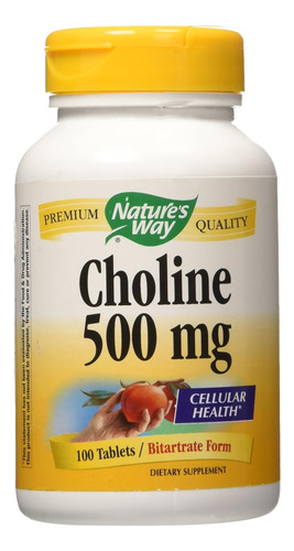 Colina Choline Cholina 500mg Marca Nature´s Way  Stock