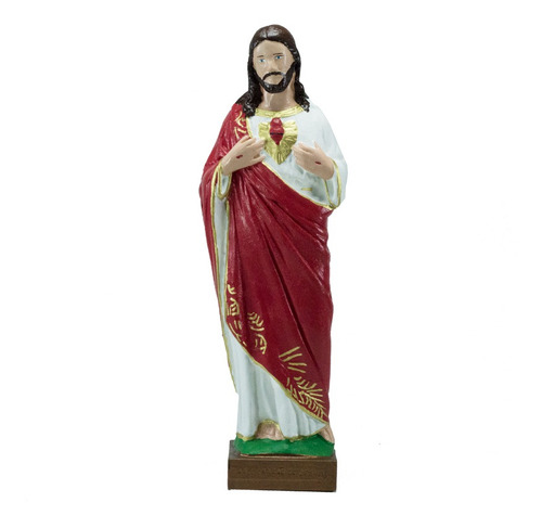 Imagem De Borracha Sagrado Coração De Jesus 38 Cm