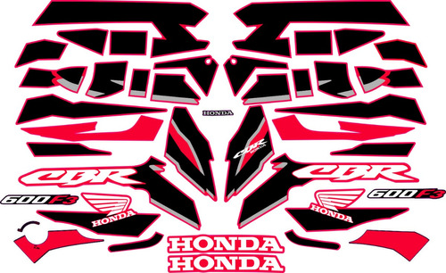 Calcomanias Honda Cbr 600 F3 98' Kit Completo Moto Roja
