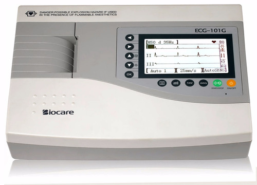 Electrocardiógrafo Biocare 101 G Con Interpretación 1 Canal