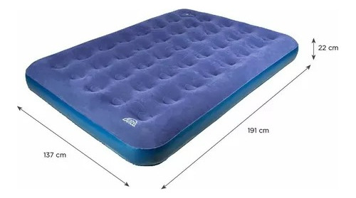 Colchon Cama Inflable Doite Doble 2 Plazas Camping Usado 1 V