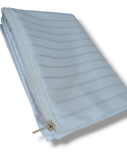 Pack X10 Fundas Para Almohadas 60x40, Premium! Blanco Rayado